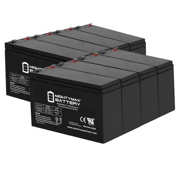 Mighty Max Battery 12V 8Ah SLA Battery Replaces Nodac OCB-3904DV Access Control - 8 Pack ML8-12MP8199140171760
